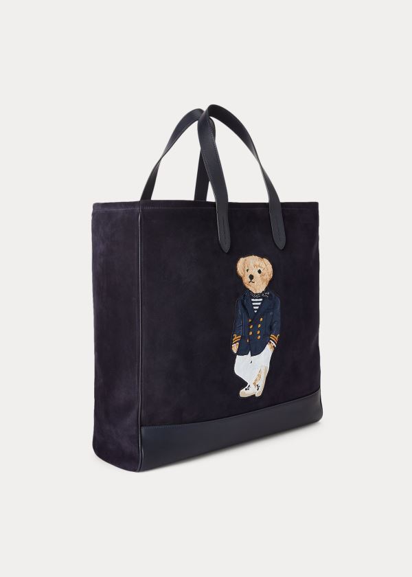 Men's Ralph Lauren Suede Polo Bear Tote Bags | 872190MLR